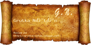 Grutka Nátán névjegykártya